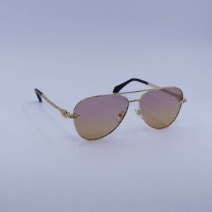 Versace VE2283 1002EL Sunglasses Gold Aviator Frame, Orange/Pink Lenses